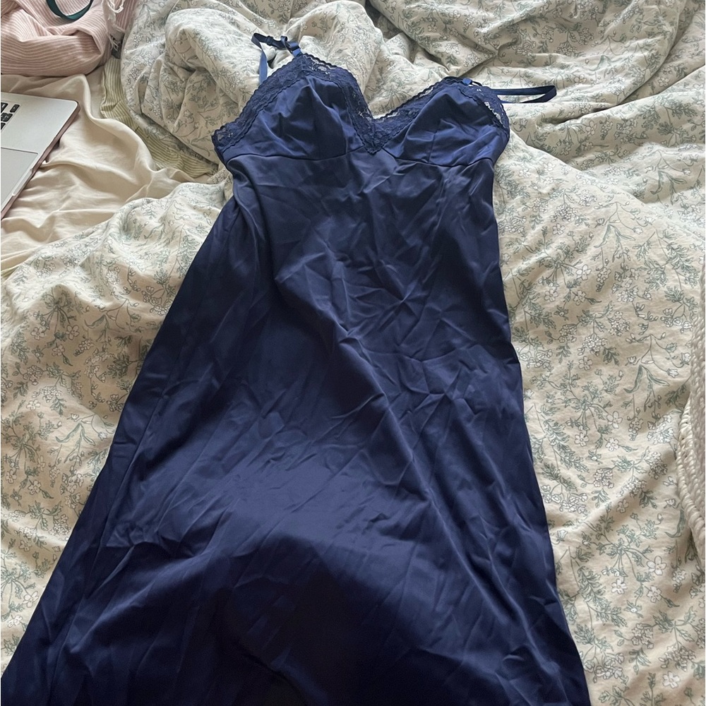 vintage navy slip dress